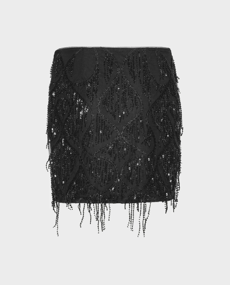 Czarna spódnica mini z cekinami