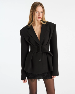 Czarna marynarka z paskiem - Image #0