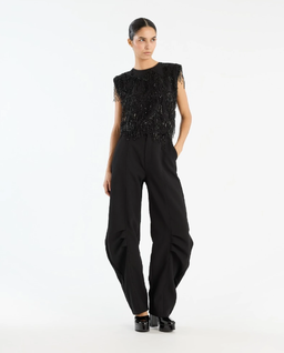 Czarne spodnie garniturowe balloon - Image #3