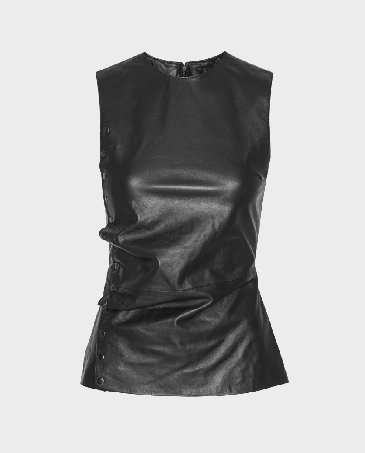 Czarny skórzany top - Image #0