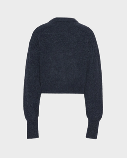 Granatowy dzianinowy sweter z logo - Image #1