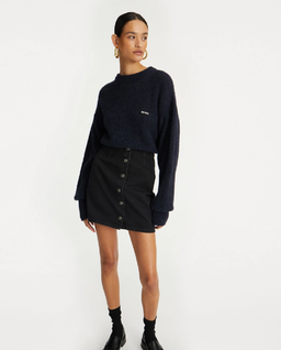 Granatowy dzianinowy sweter z logo - Image #3