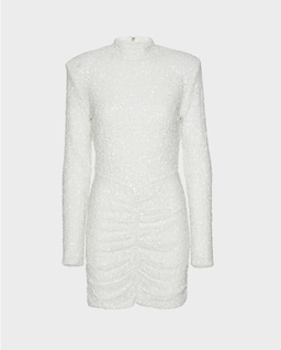 Biała cekinowa sukienka mini - Image #0