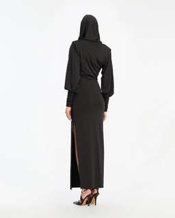 Czarna sukienka z kapturem - Image #4