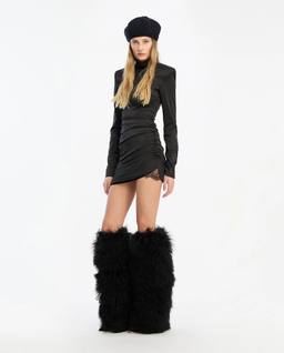 Czarna satynowa sukienka mini - Image #0