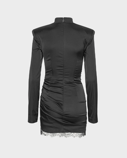 Czarna satynowa sukienka mini - Image #1