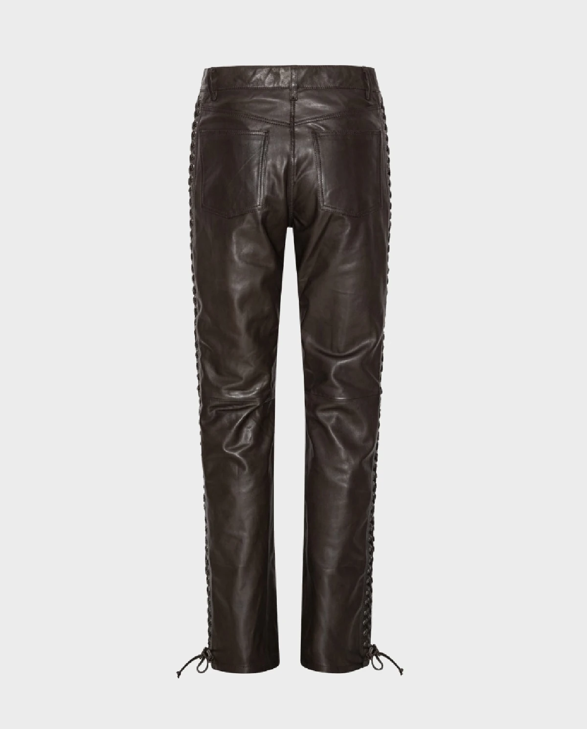 Ciemnobrązowe spodnie skórzane - Image #1
