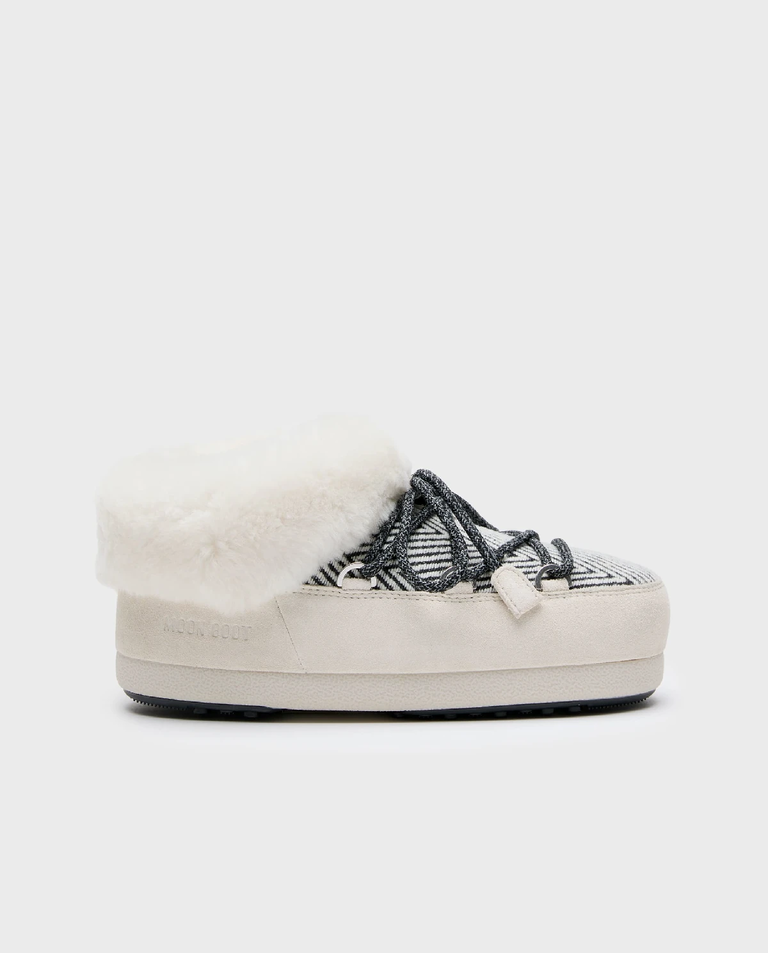 Kremowe śniegowce Moon Boot x Guest In Residence EVX