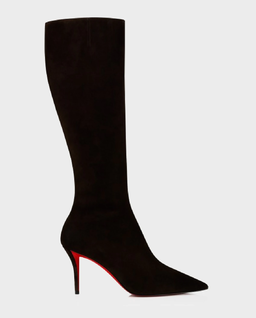 Brązowe kozaki na szpilce Miss Z 80 - Image #0