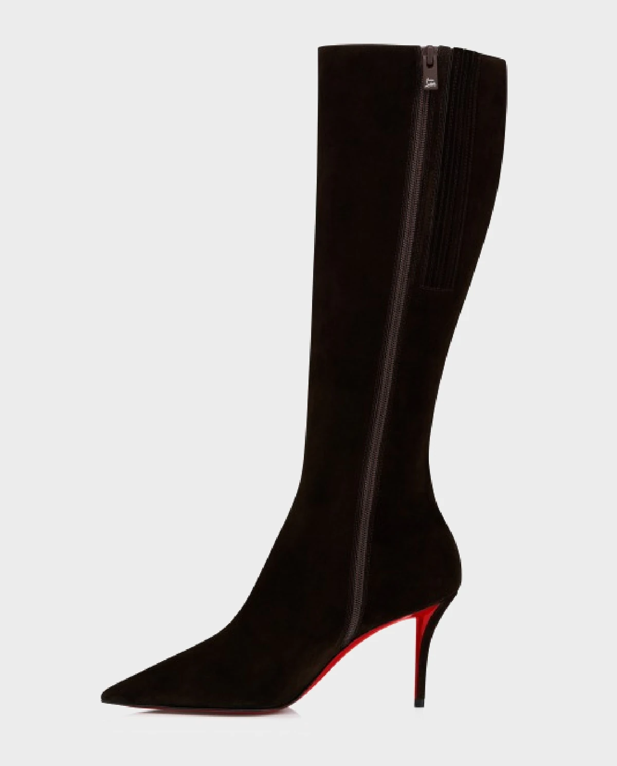 Brązowe kozaki na szpilce Miss Z 80 - Image #4