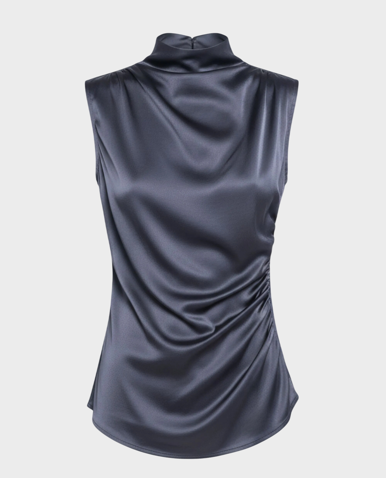 Jedwabna grafitowa bluzka Claire