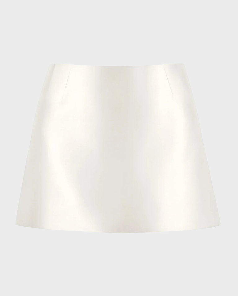 Biała mini spódniczka z jedwabiu Lou