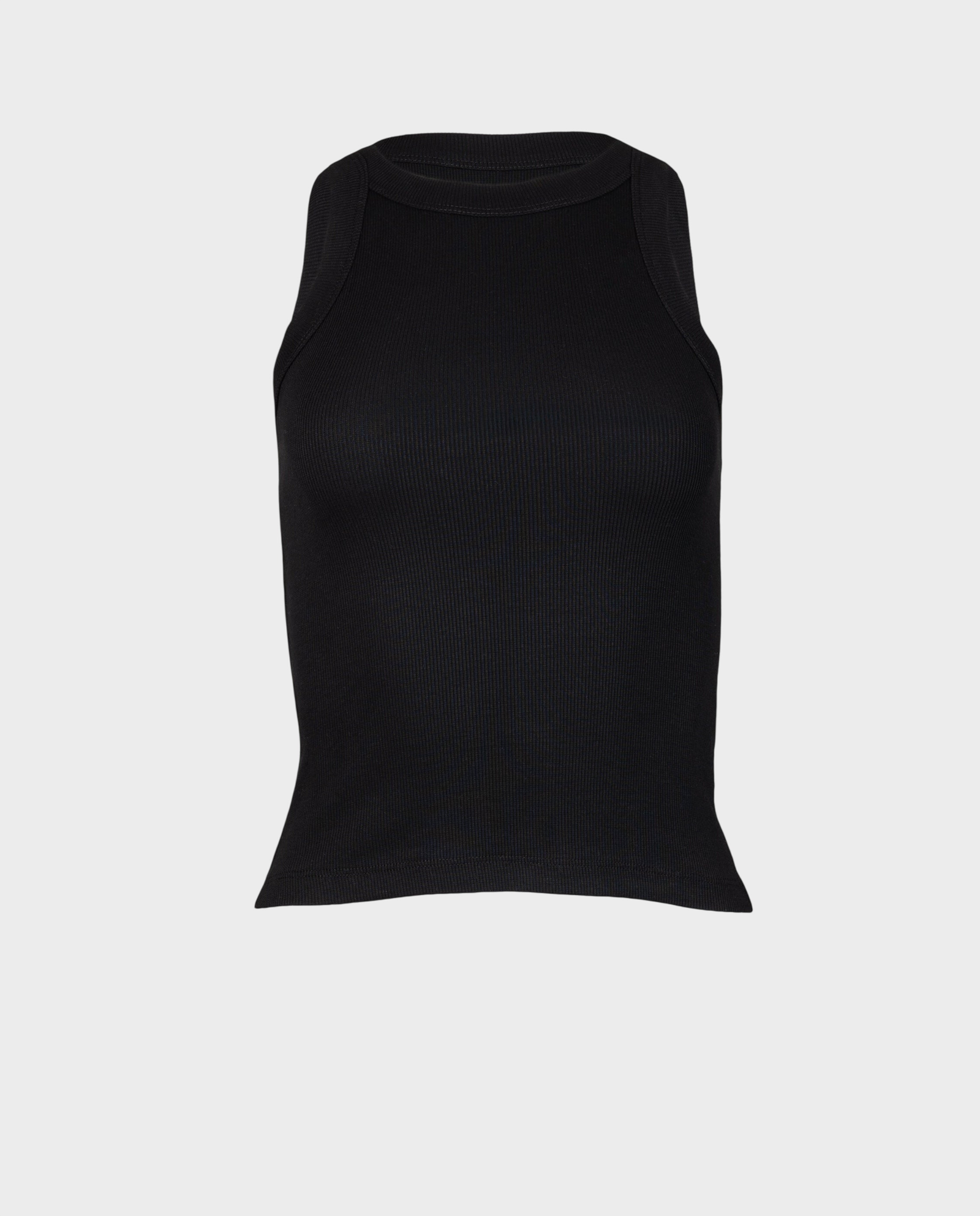 Tank top prążkowany czarny - Image #0