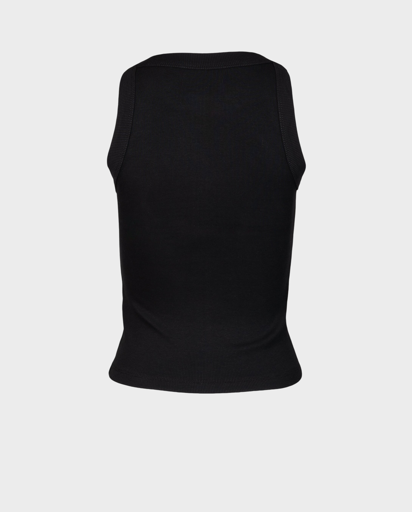 Tank top prążkowany czarny - Image #1