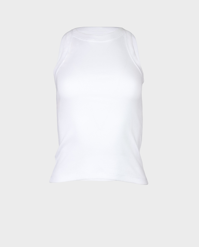 Tank top prążkowany biały