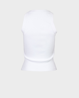 Tank top prążkowany biały - Image #1