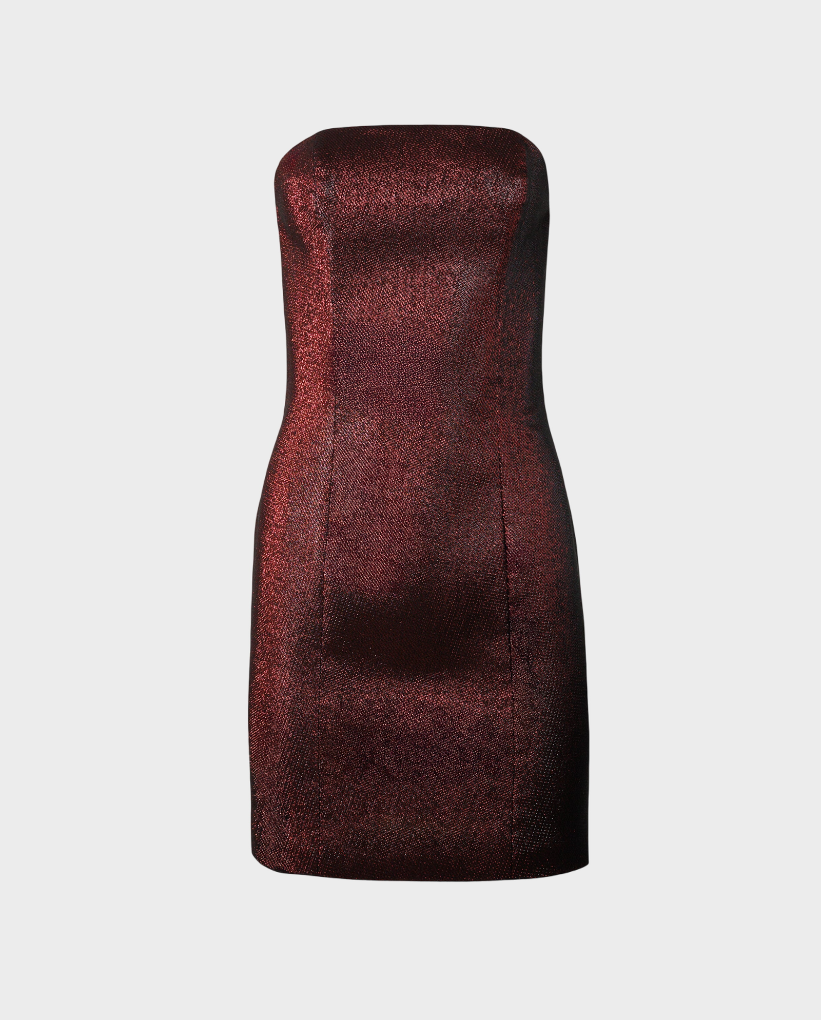 Czerwona mini sukienka z błyszczącej tkaniny - Image #0