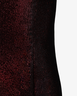 Czerwona mini sukienka z błyszczącej tkaniny - Image #3