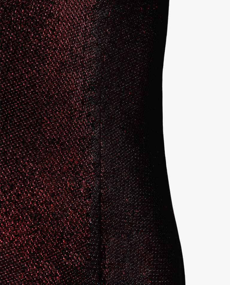 Czerwona mini sukienka z błyszczącej tkaniny - Image #3