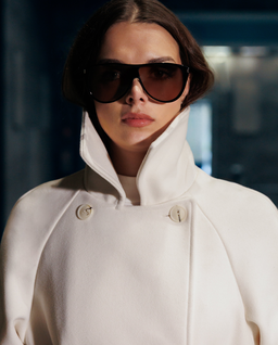 Dwurzędowy perłowy płaszcz z paskiem - Image #2