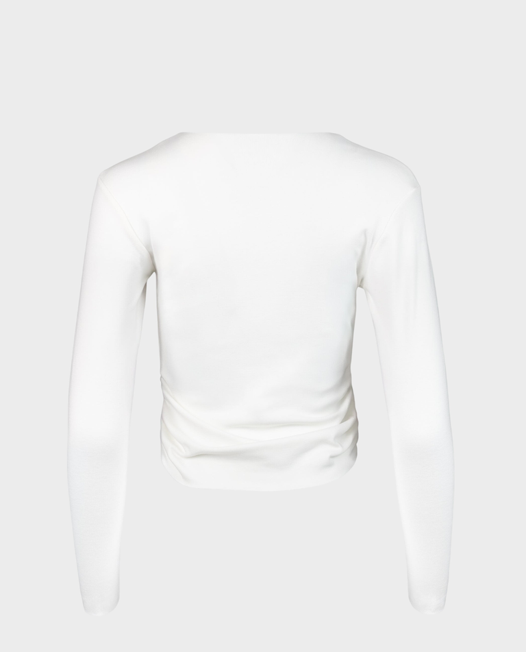 Longsleeve biały z marszczeniem