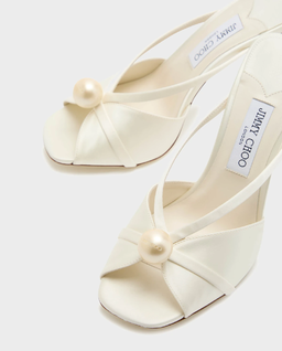 Satynowe sandały na szpilce Siva 95 - Image #2