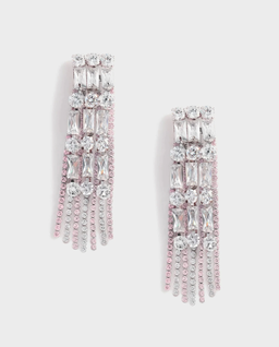 Kryształowe różowe kolczyki - Image #0