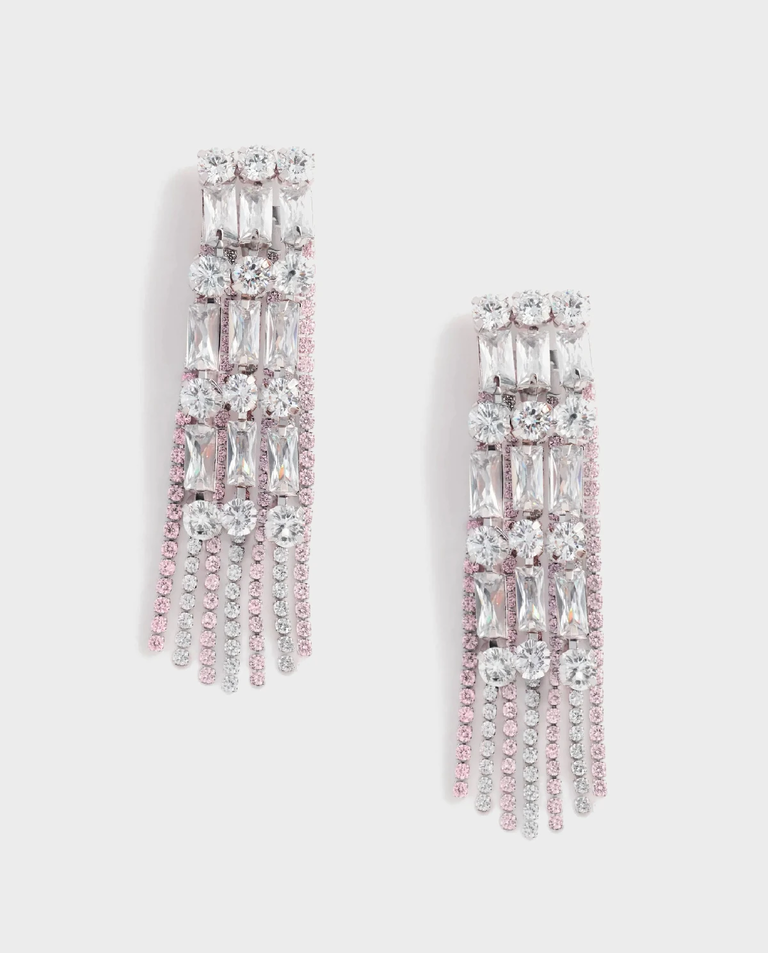 Kryształowe różowe kolczyki