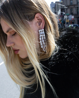 Kryształowe różowe kolczyki - Image #1