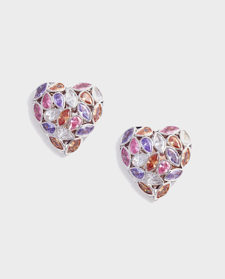Wielokolorowe kolczyki w kształcie serca
