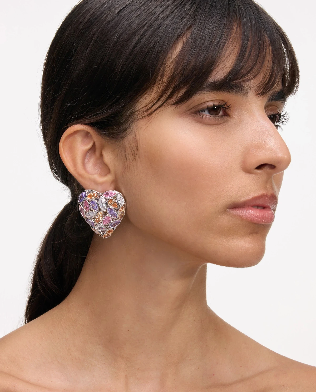 Wielokolorowe kolczyki w kształcie serca - Image #1