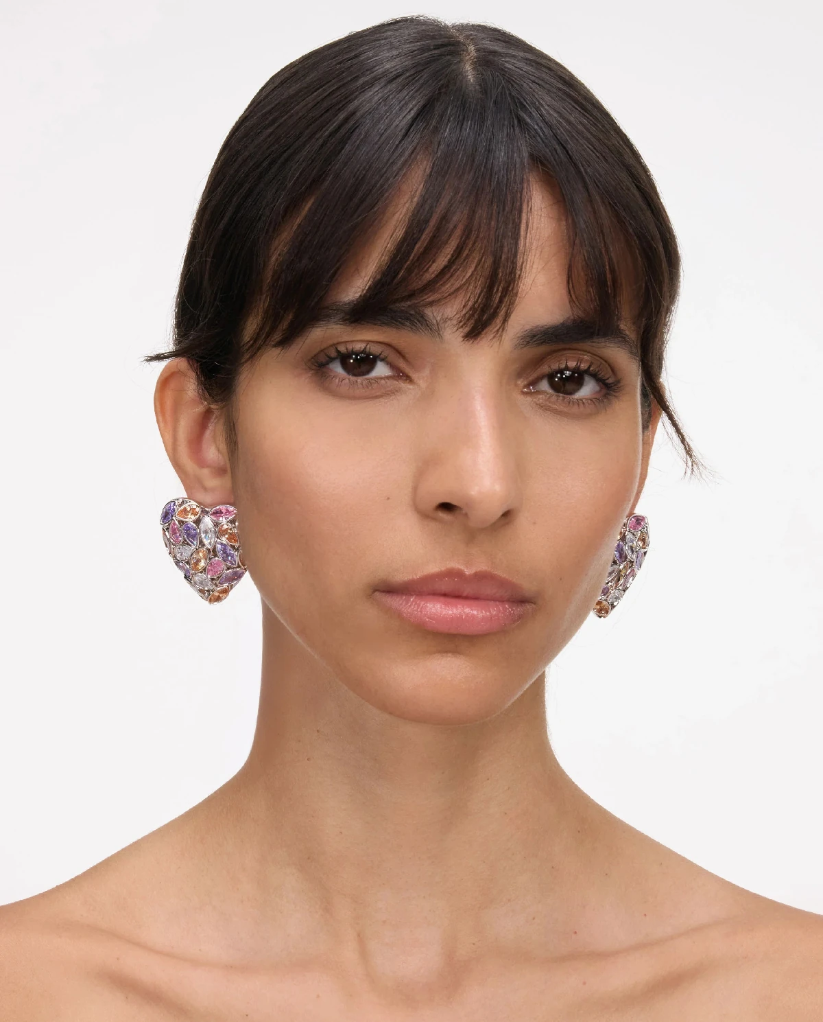 Wielokolorowe kolczyki w kształcie serca - Image #2