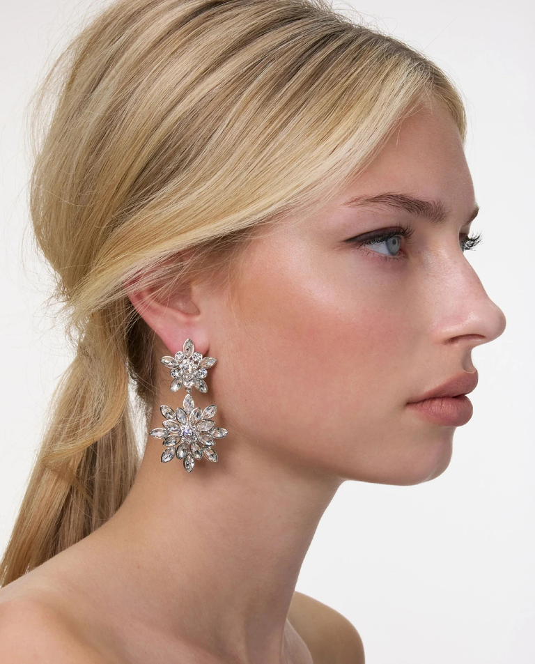 Kryształowe kolczyki w kształcie kwiatów