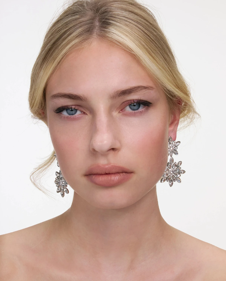 Kryształowe kolczyki w kształcie kwiatów - Image #2