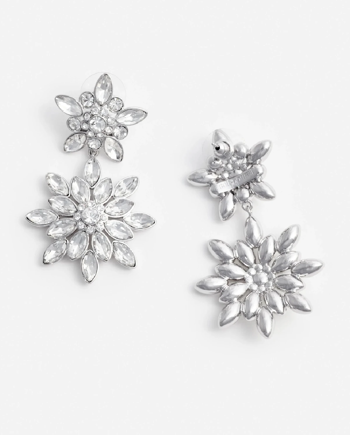 Kryształowe kolczyki w kształcie kwiatów - Image #3