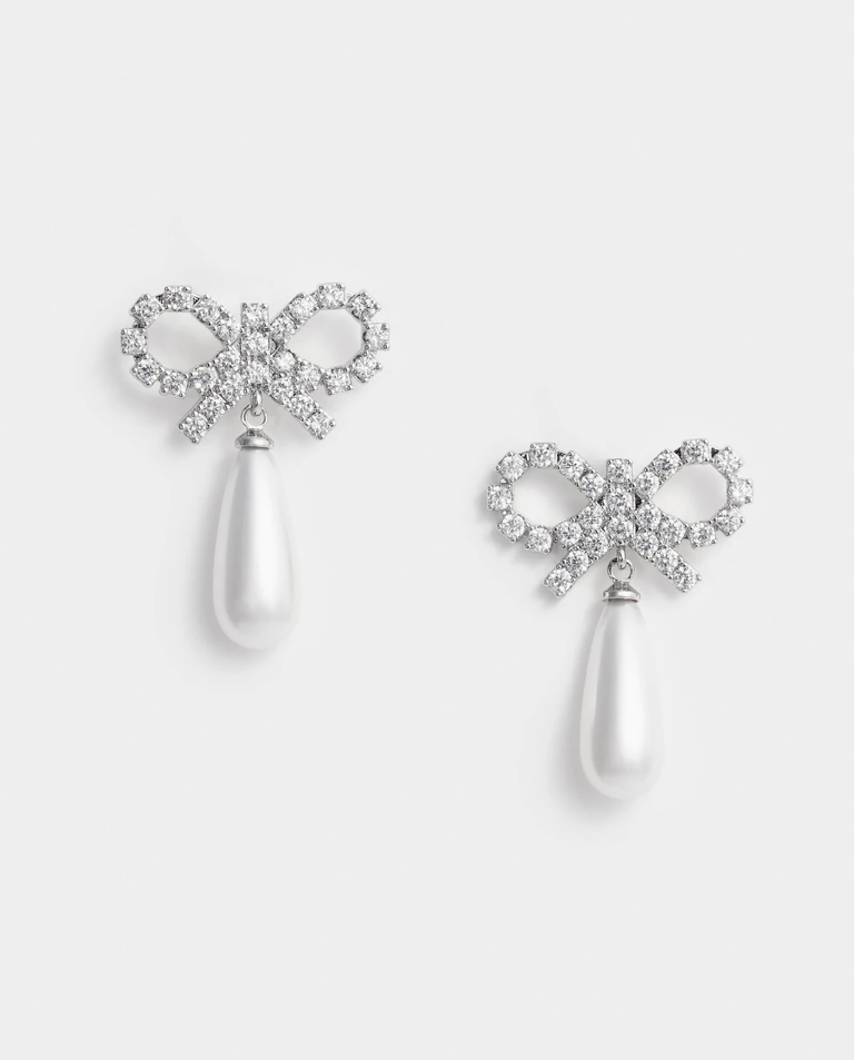 Kolczyki z kryształową kokardką