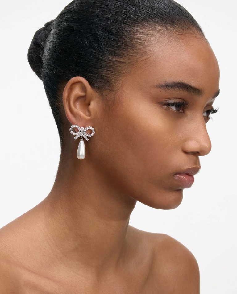 Kolczyki z kryształową kokardką