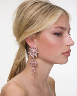 Różowe kolczyki z kryształami - Image #1