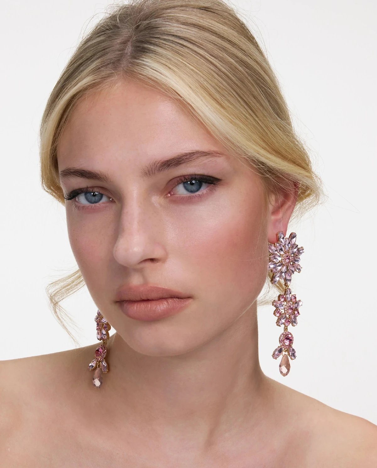 Różowe kolczyki z kryształami - Image #2