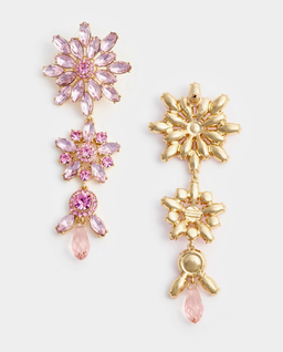 Różowe kolczyki z kryształami - Image #3