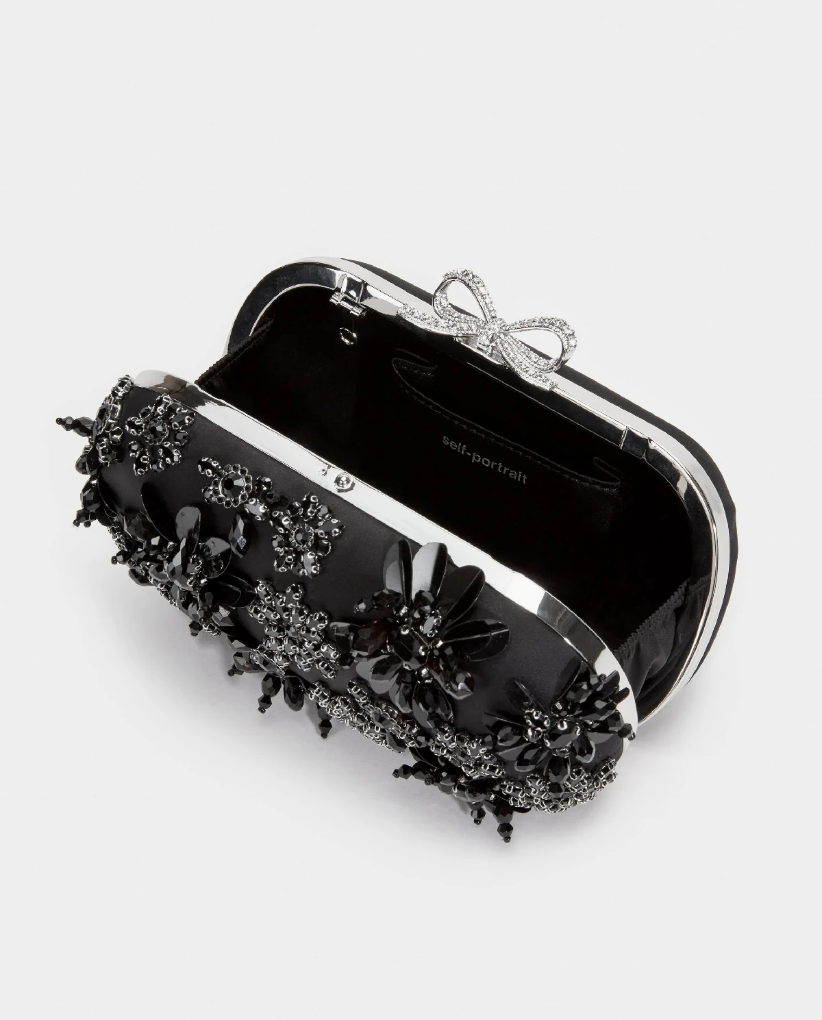 Czarna satynowa kopertówka - Image #2