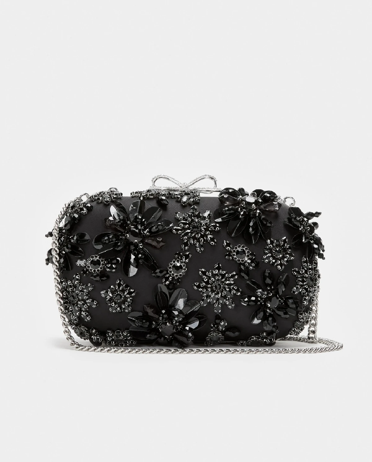 Czarna satynowa kopertówka - Image #3