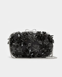 Czarna satynowa kopertówka - Image #3