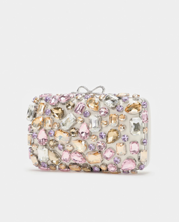 Kremowa kopertówka z kryształkami - Image #1