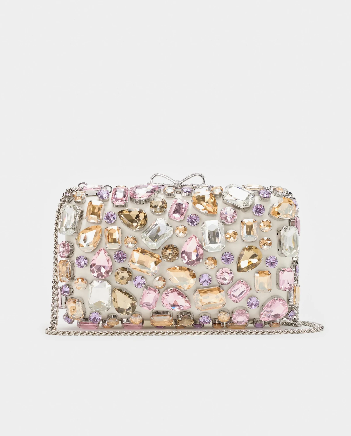 Kremowa kopertówka z kryształkami - Image #5