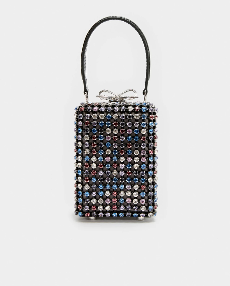 Czarna  torebka z kryształami