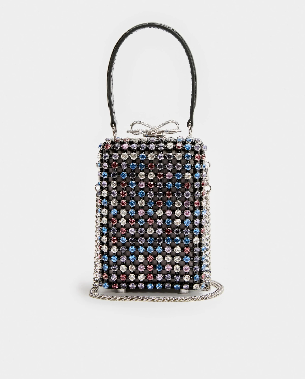 Czarna  torebka z kryształami - Image #4