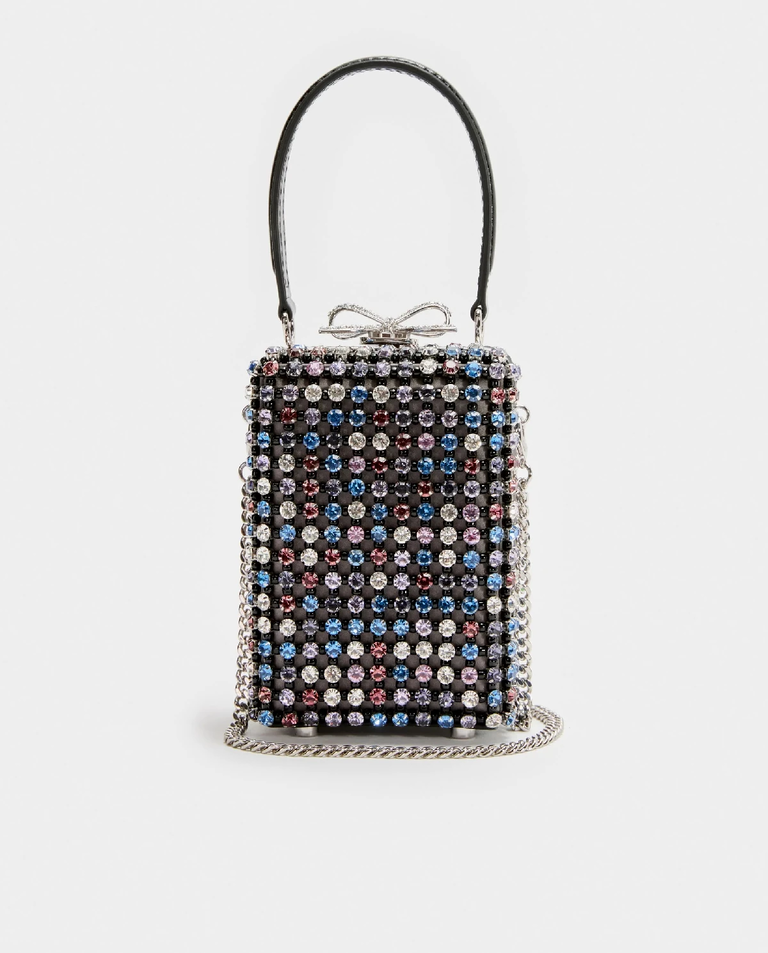 Czarna  torebka z kryształami - Image #4