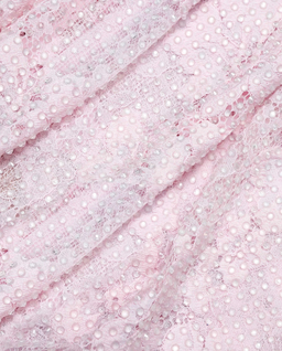 Różowa koronowa sukienka midi - Image #4