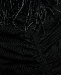 Czarna mini sukienka z piórami - Image #4